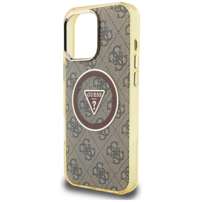 Husa premium pentru  iPhone 16 Pro compatibila MagSafe Guess Luxury Series - Maro