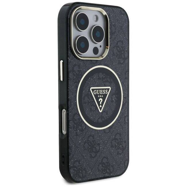 Husa premium pentru  iPhone 16 Pro compatibila MagSafe Guess Luxury Series - Negru