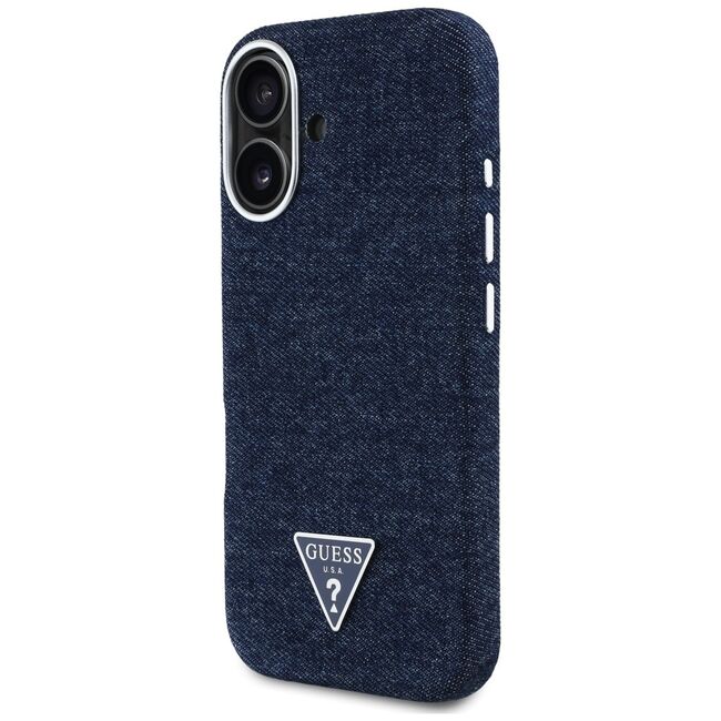 Husa premium pentru  iPhone 16 compatibila MagSafe Guess Luxury Series - Albastru