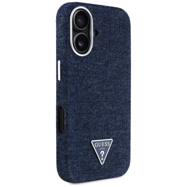 Husa premium pentru  iPhone 16 compatibila MagSafe Guess Luxury Series - Albastru