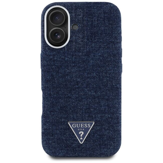 Husa premium pentru  iPhone 16 compatibila MagSafe Guess Luxury Series - Albastru