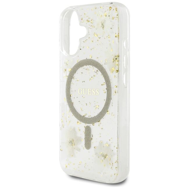 Husa premium pentru  iPhone 16 compatibila MagSafe Guess Luxury Series - Bej