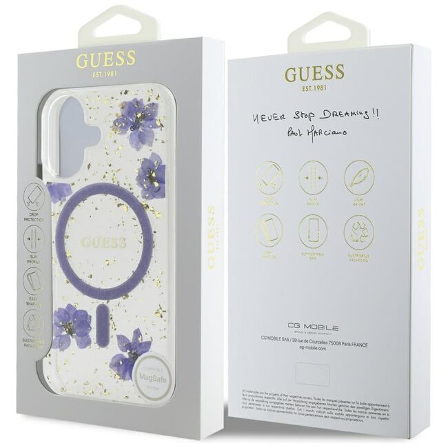 Husa premium pentru  iPhone 16 compatibila MagSafe Guess Luxury Series - Mov
