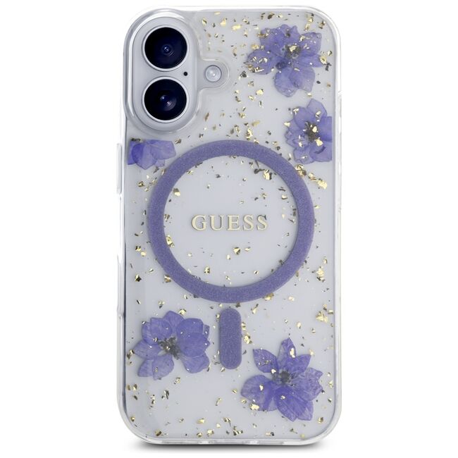 Husa premium pentru  iPhone 16 compatibila MagSafe Guess Luxury Series - Mov