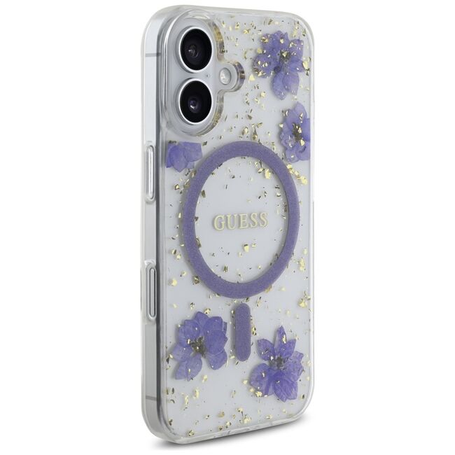 Husa premium pentru  iPhone 16 compatibila MagSafe Guess Luxury Series - Mov