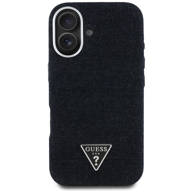 Husa premium pentru  iPhone 16 compatibila MagSafe Guess Luxury Series - Negru denim