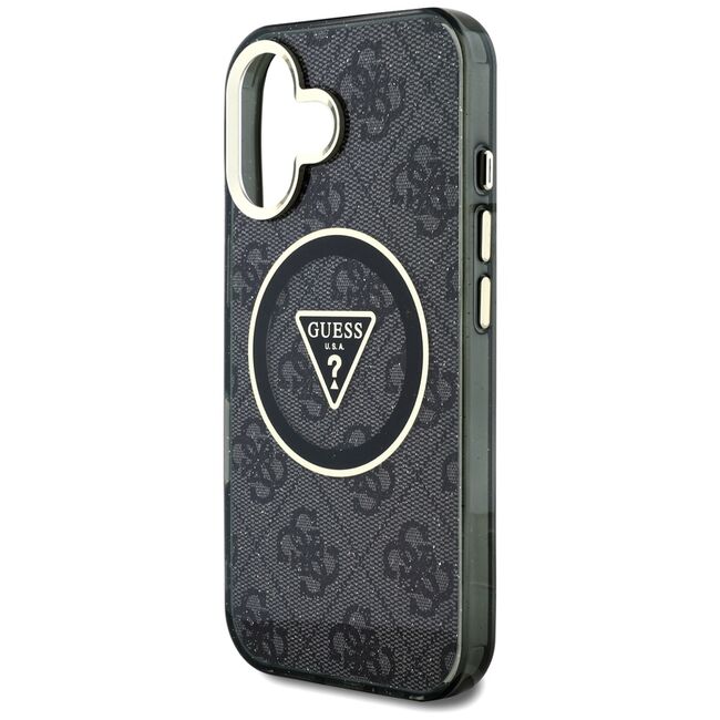 Husa premium pentru  iPhone 16 compatibila MagSafe Guess Luxury Series - Negru