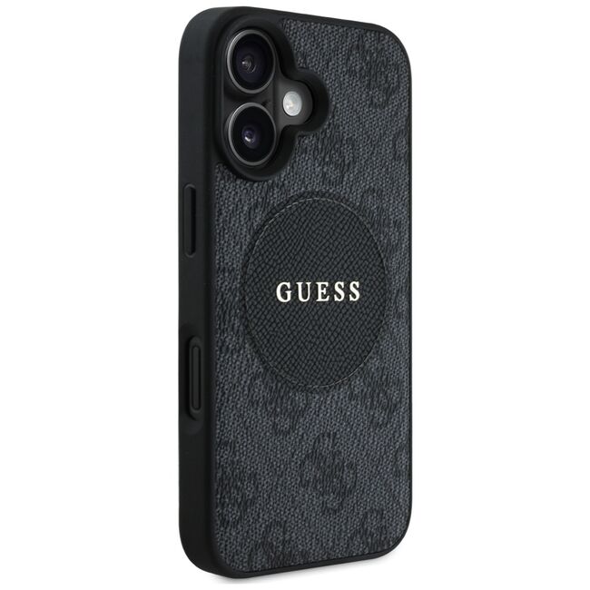 Husa premium pentru  iPhone 16 compatibila MagSafe Guess Luxury Series - Negru