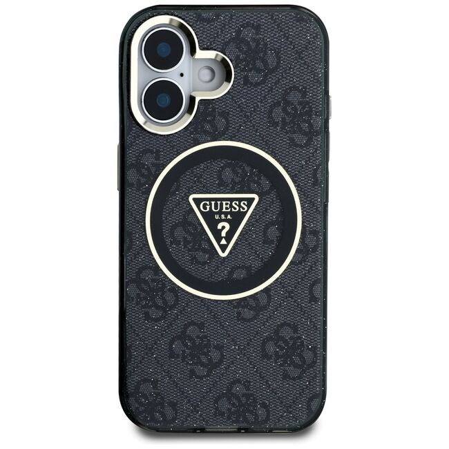 Husa premium pentru  iPhone 16 compatibila MagSafe Guess Luxury Series - Negru