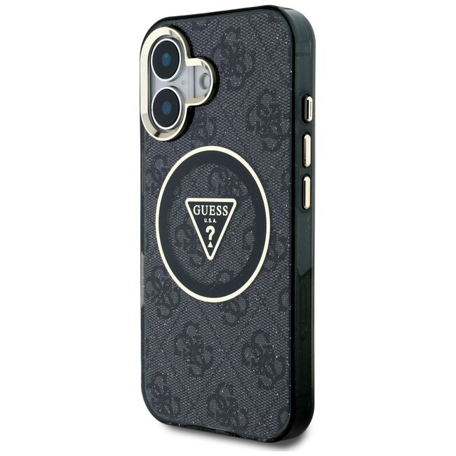 Husa premium pentru  iPhone 16 compatibila MagSafe Guess Luxury Series - Negru