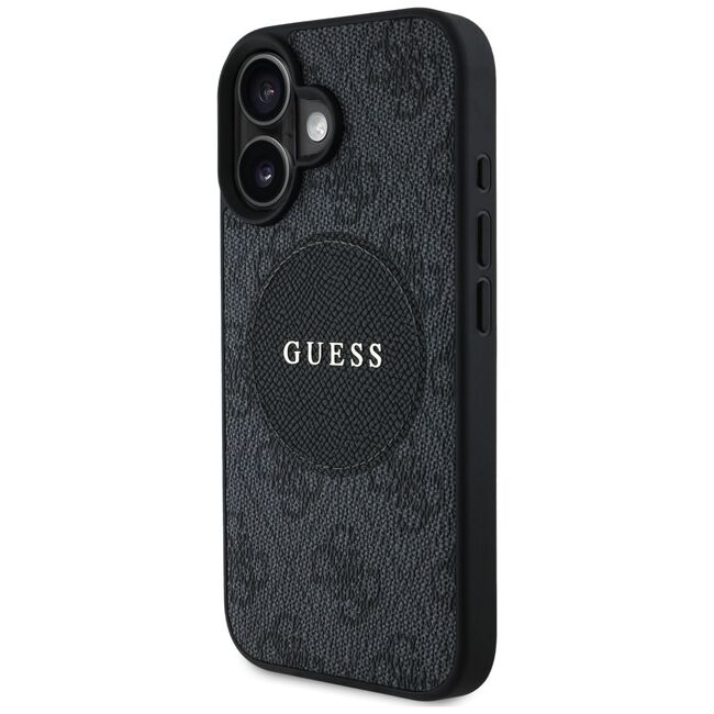 Husa premium pentru  iPhone 16 compatibila MagSafe Guess Luxury Series - Negru