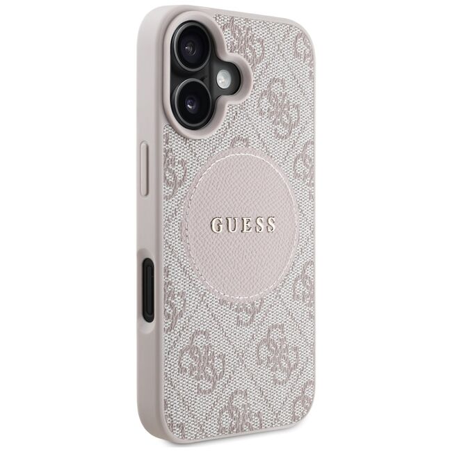 Husa premium pentru  iPhone 16 compatibila MagSafe Guess Luxury Series - Roz