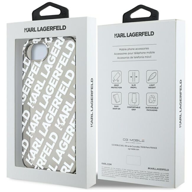Husa premium pentru  iPhone 16e Karl Lagerfeld compatibila Magsafe - Argintiu