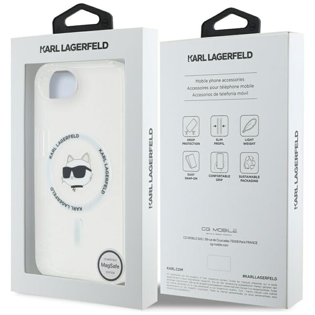 Husa premium pentru  iPhone 16e Karl Lagerfeld compatibila Magsafe - Clear