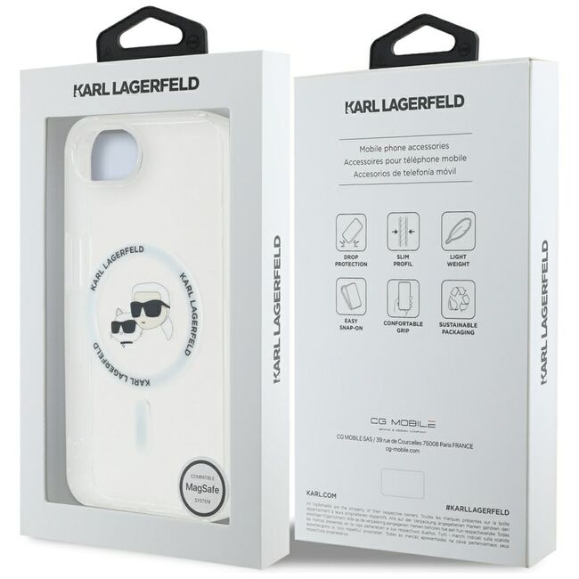 Husa premium pentru  iPhone 16e Karl Lagerfeld compatibila Magsafe - Ice