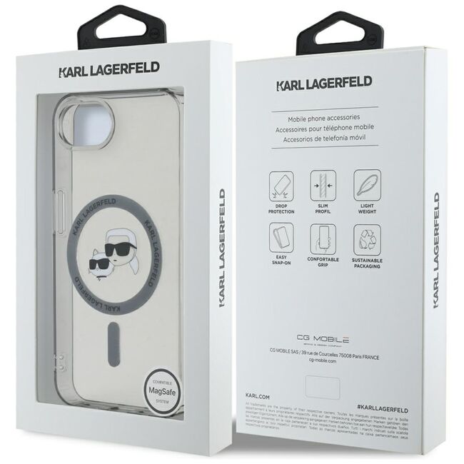 Husa premium pentru  iPhone 16e Karl Lagerfeld compatibila Magsafe - Transparent mat