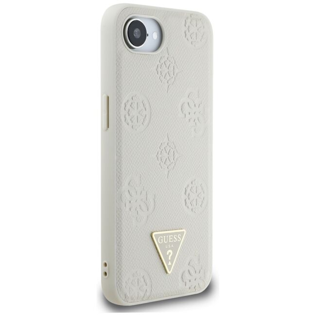 Husa premium pentru  iPhone 16e compatibila MagSafe Guess Luxury Series - Bej
