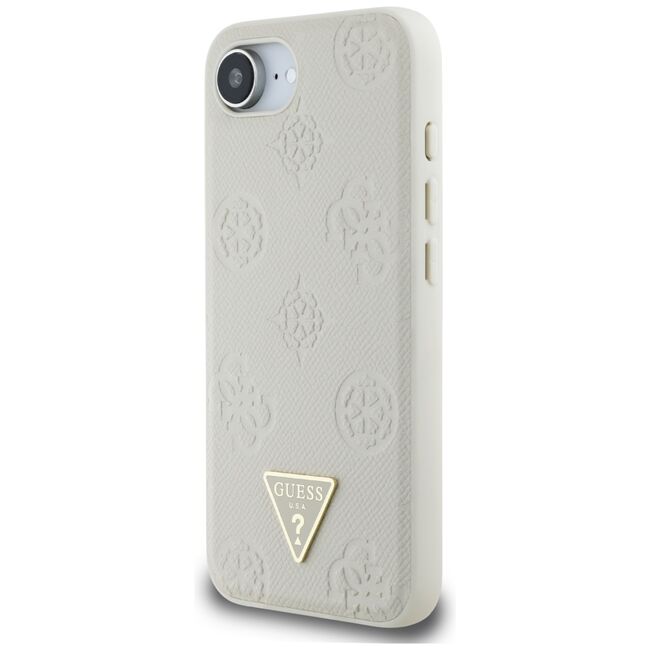 Husa premium pentru  iPhone 16e compatibila MagSafe Guess Luxury Series - Bej
