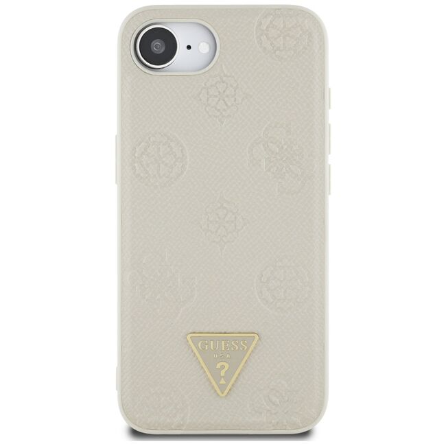 Husa premium pentru  iPhone 16e compatibila MagSafe Guess Luxury Series - Bej