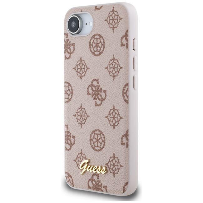 Husa premium pentru  iPhone 16e compatibila MagSafe Guess Luxury Series - Maro deschis