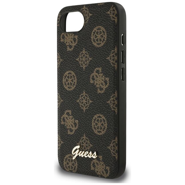 Husa premium pentru  iPhone 16e compatibila MagSafe Guess Luxury Series - Maro inchis