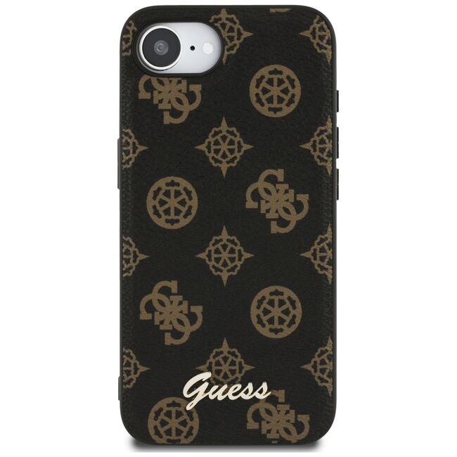 Husa premium pentru  iPhone 16e compatibila MagSafe Guess Luxury Series - Maro inchis