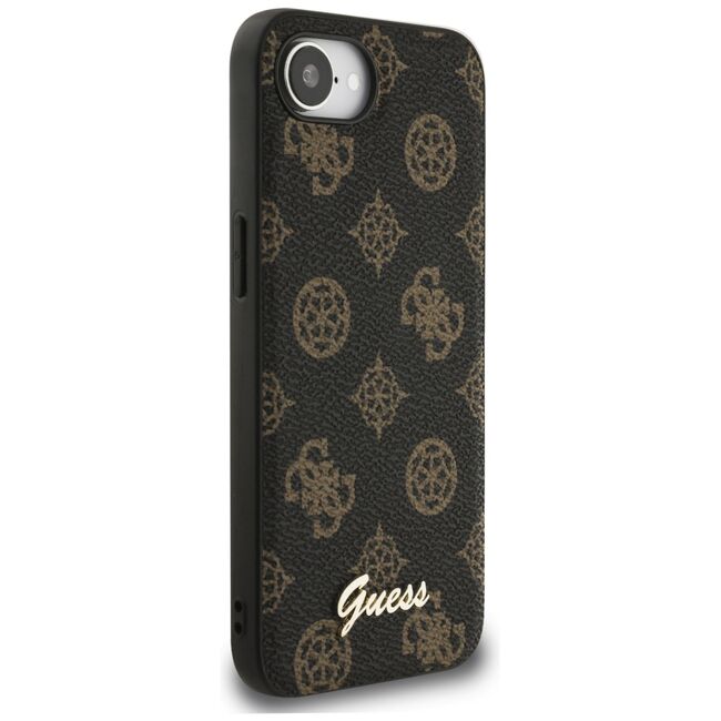 Husa premium pentru  iPhone 16e compatibila MagSafe Guess Luxury Series - Maro inchis