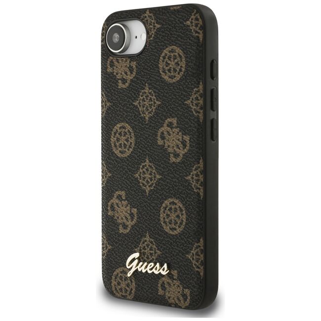 Husa premium pentru  iPhone 16e compatibila MagSafe Guess Luxury Series - Maro inchis