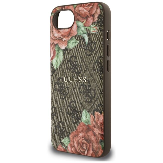 Husa premium pentru  iPhone 16e compatibila MagSafe Guess Luxury Series - Maro