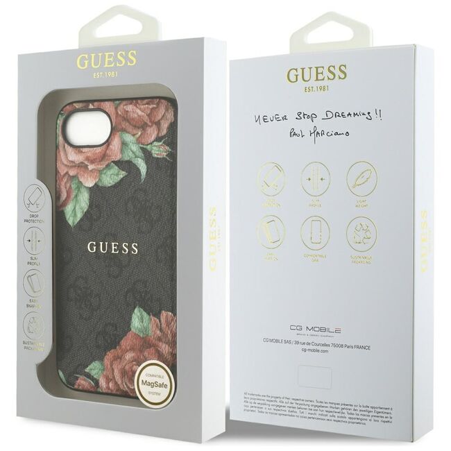 Husa premium pentru  iPhone 16e compatibila MagSafe Guess Luxury Series - Negru denim