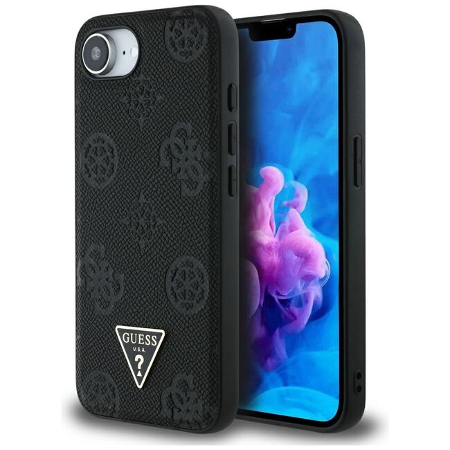 Husa premium pentru  iPhone 16e compatibila MagSafe Guess Luxury Series - Negru