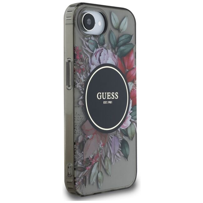 Husa premium pentru  iPhone 16e compatibila MagSafe Guess Luxury Series - Negru