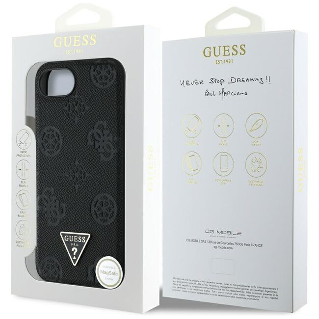 Husa premium pentru  iPhone 16e compatibila MagSafe Guess Luxury Series - Negru