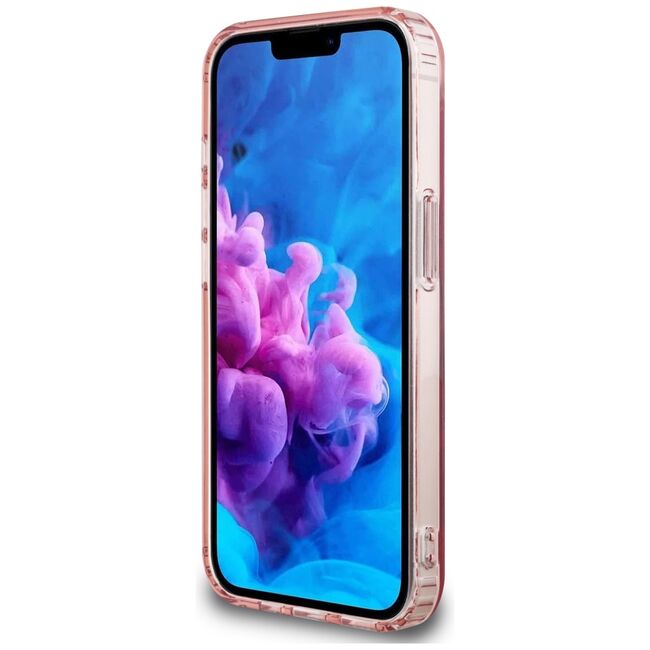 Husa premium pentru  iPhone 16e compatibila MagSafe Guess Luxury Series - Roz pal