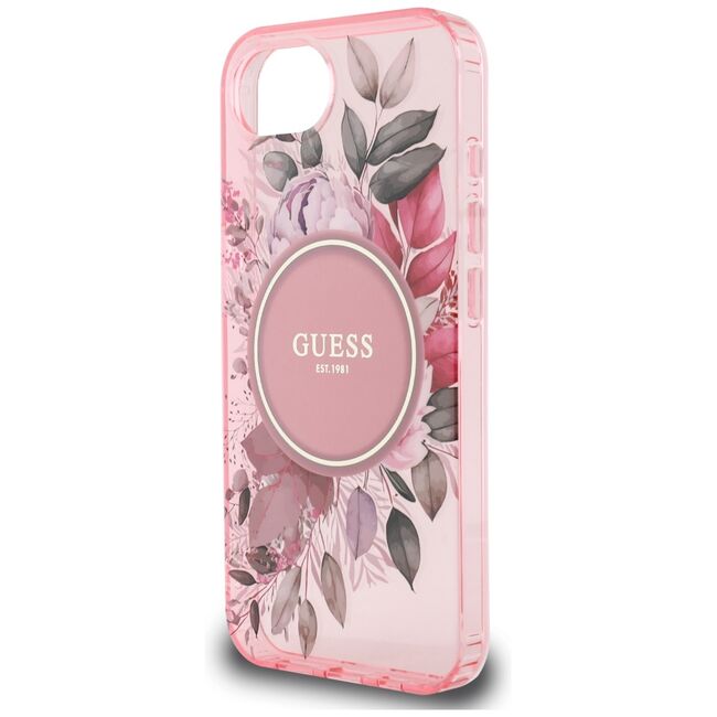 Husa premium pentru  iPhone 16e compatibila MagSafe Guess Luxury Series - Roz