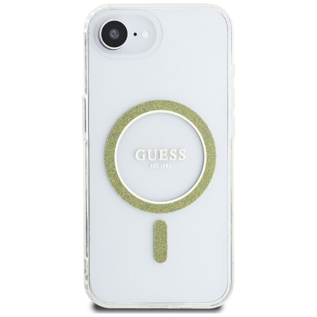 Husa premium pentru  iPhone 16e compatibila MagSafe Guess Luxury Series - Transparent