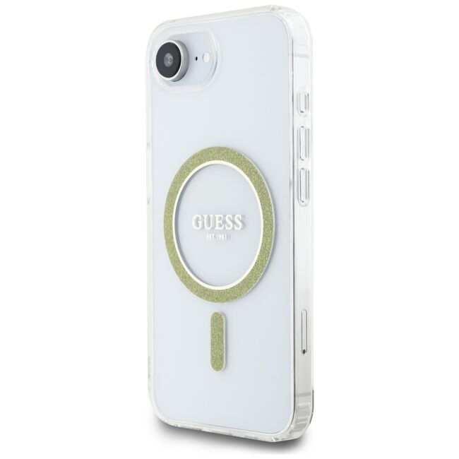 Husa premium pentru  iPhone 16e compatibila MagSafe Guess Luxury Series - Transparent