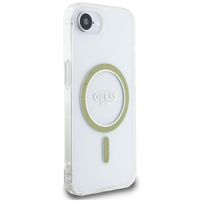 Husa premium pentru  iPhone 16e compatibila MagSafe Guess Luxury Series - Transparent