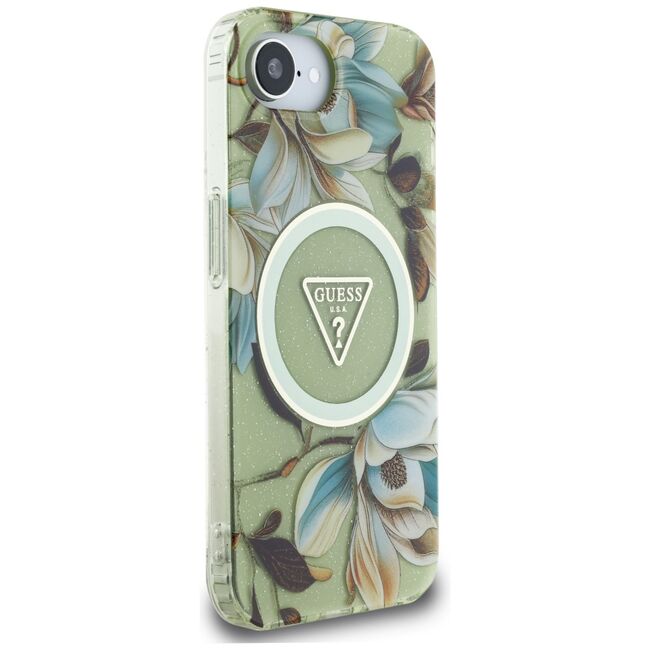 Husa premium pentru  iPhone 16e compatibila MagSafe Guess Luxury Series - Verde