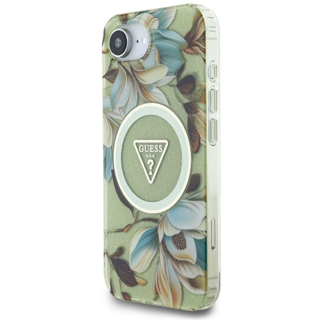 Husa premium pentru  iPhone 16e compatibila MagSafe Guess Luxury Series - Verde