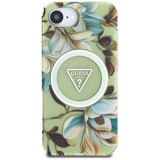 Husa premium pentru  iPhone 16e compatibila MagSafe Guess Luxury Series - Verde