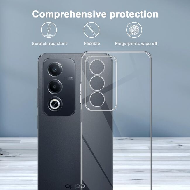 Husa pentru  Oppo A80, Anti-Shock 1.5mm, cu protectie lentile, Transparent