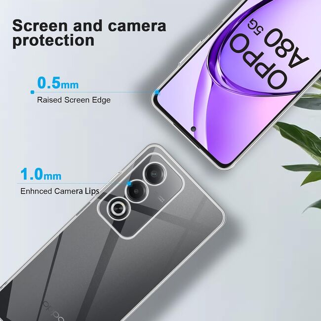 Husa pentru  Oppo A80, Anti-Shock 1.5mm, cu protectie lentile, Transparent