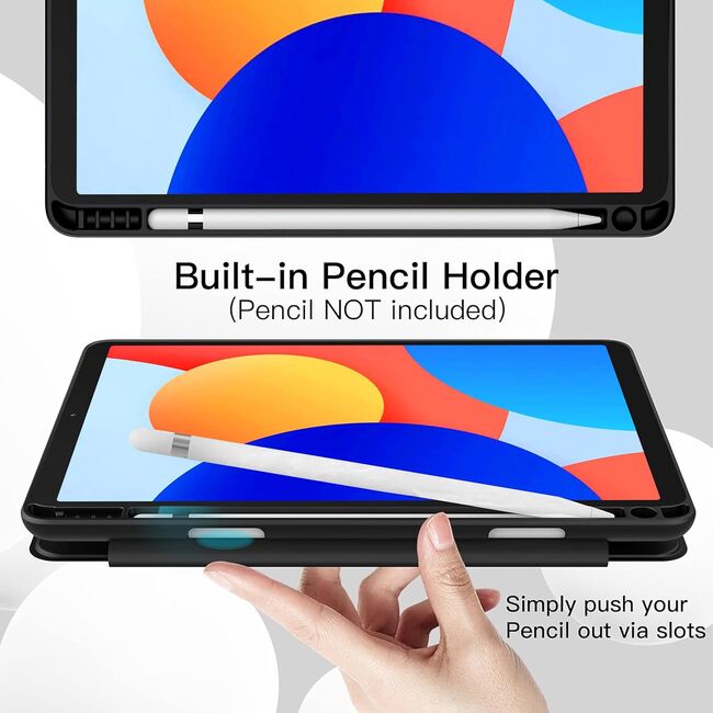Husa pentru  Xiaomi Redmi Pad SE 8.7 Soft Shell cu functie wake-up/sleep si compartiment pentru stylus, tip stand - Negru