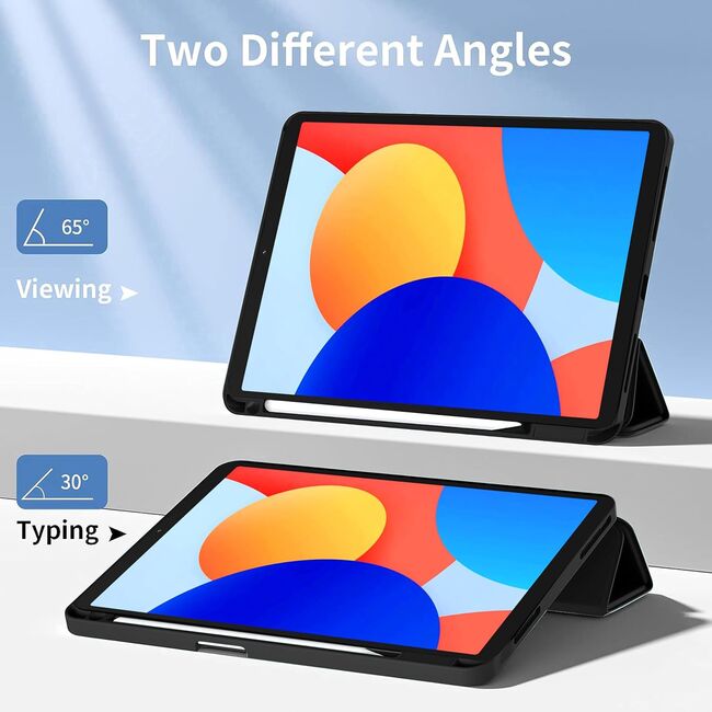Husa pentru  Xiaomi Redmi Pad SE 8.7 Soft Shell cu functie wake-up/sleep si compartiment pentru stylus, tip stand - Negru