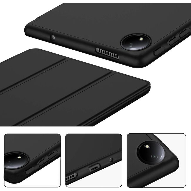 Husa pentru  Xiaomi Redmi Pad SE 8.7 Soft Shell cu functie wake-up/sleep si compartiment pentru stylus, tip stand - Negru