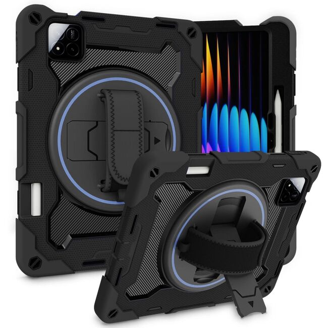 Pachet 360: Husa cu folie integrata pentru Xiaomi Pad 7 / Pad 7 Pro Shockproof Armor, negru