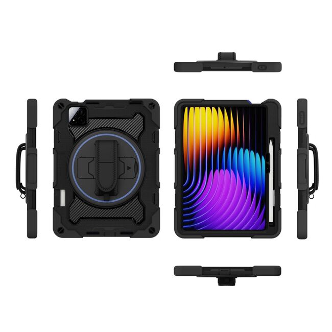 Pachet 360: Husa cu folie integrata pentru Xiaomi Pad 7 / Pad 7 Pro Shockproof Armor, negru