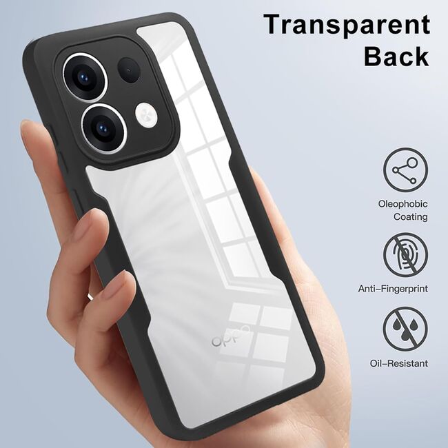 Set 360: Husa cu folie integrata pentru  Oppo Reno 13 Pro Protectie 360 fata / spate - Negru