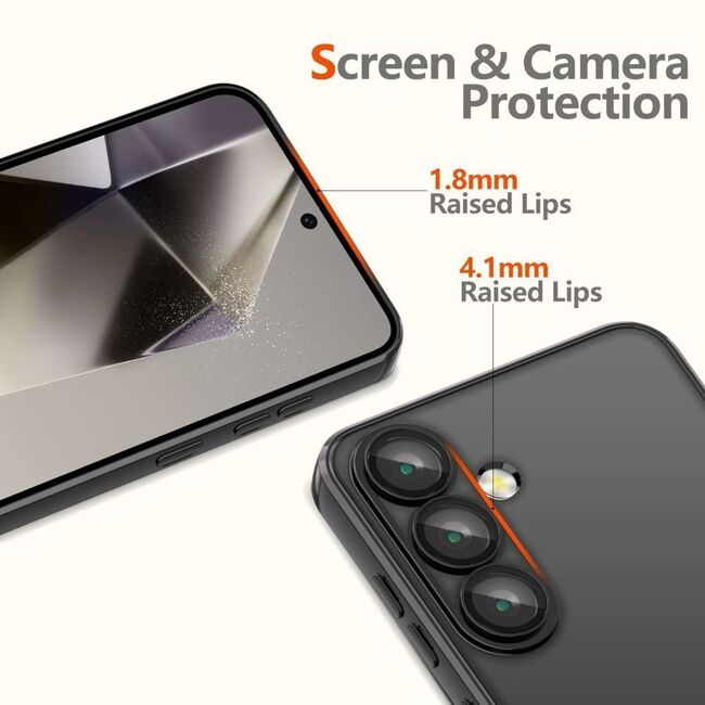 Husa pentru  Samsung Galaxy S25 Edge cu MagSafe si protectie pentru lentile anti-shock 1.5 mm transparent - Roz